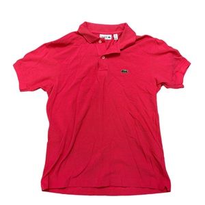 LACOSTE mens polo shirt size Small Coral Preowned